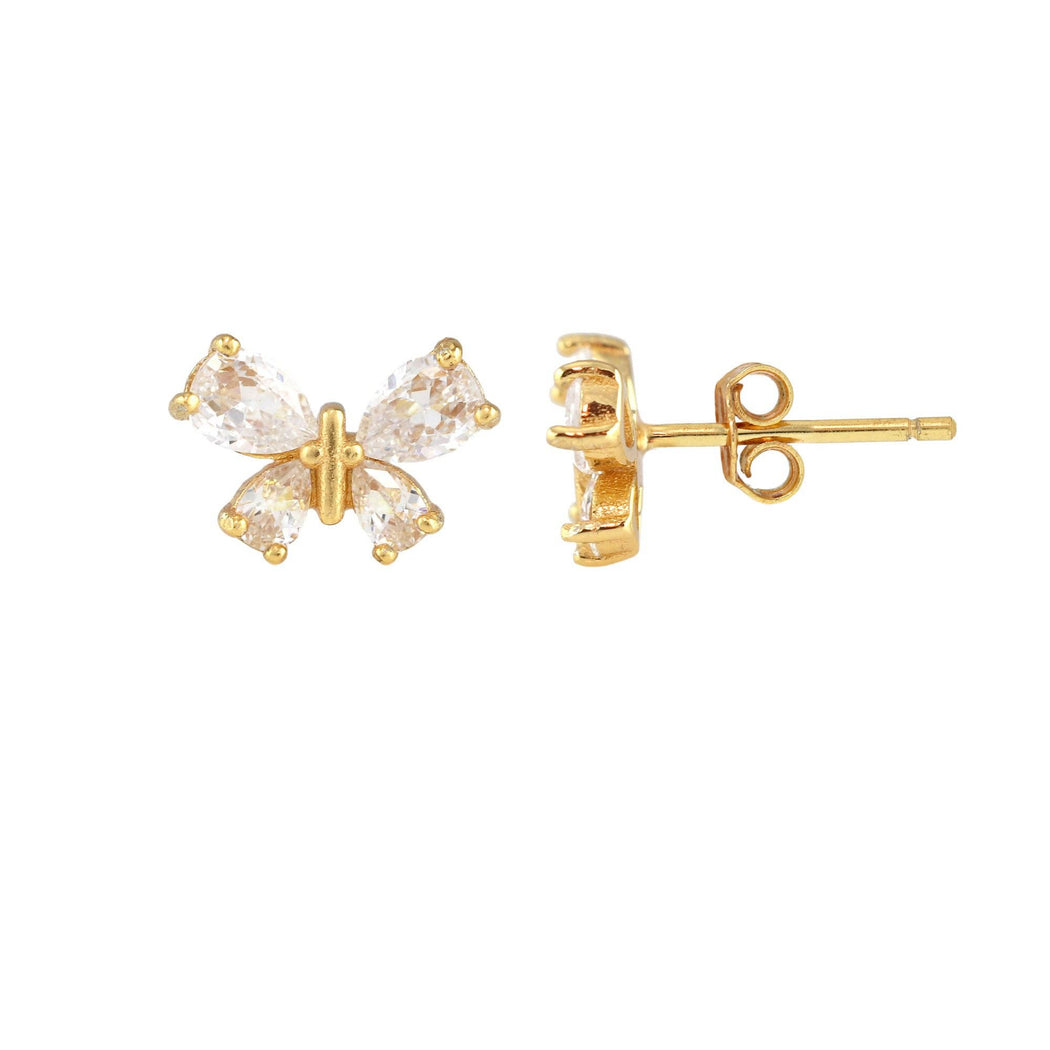 Butterfly Crystal Marquis Stud Earrings