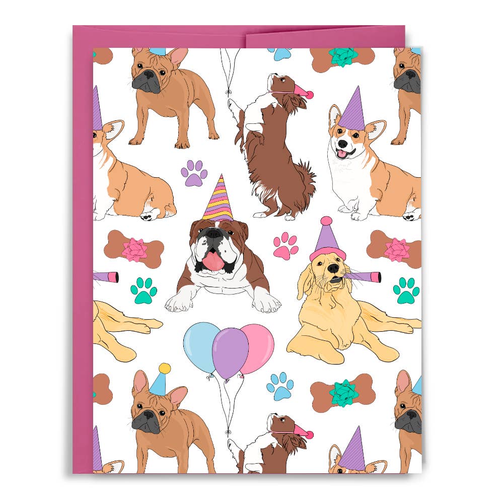 Blank Birthday Dogs Card