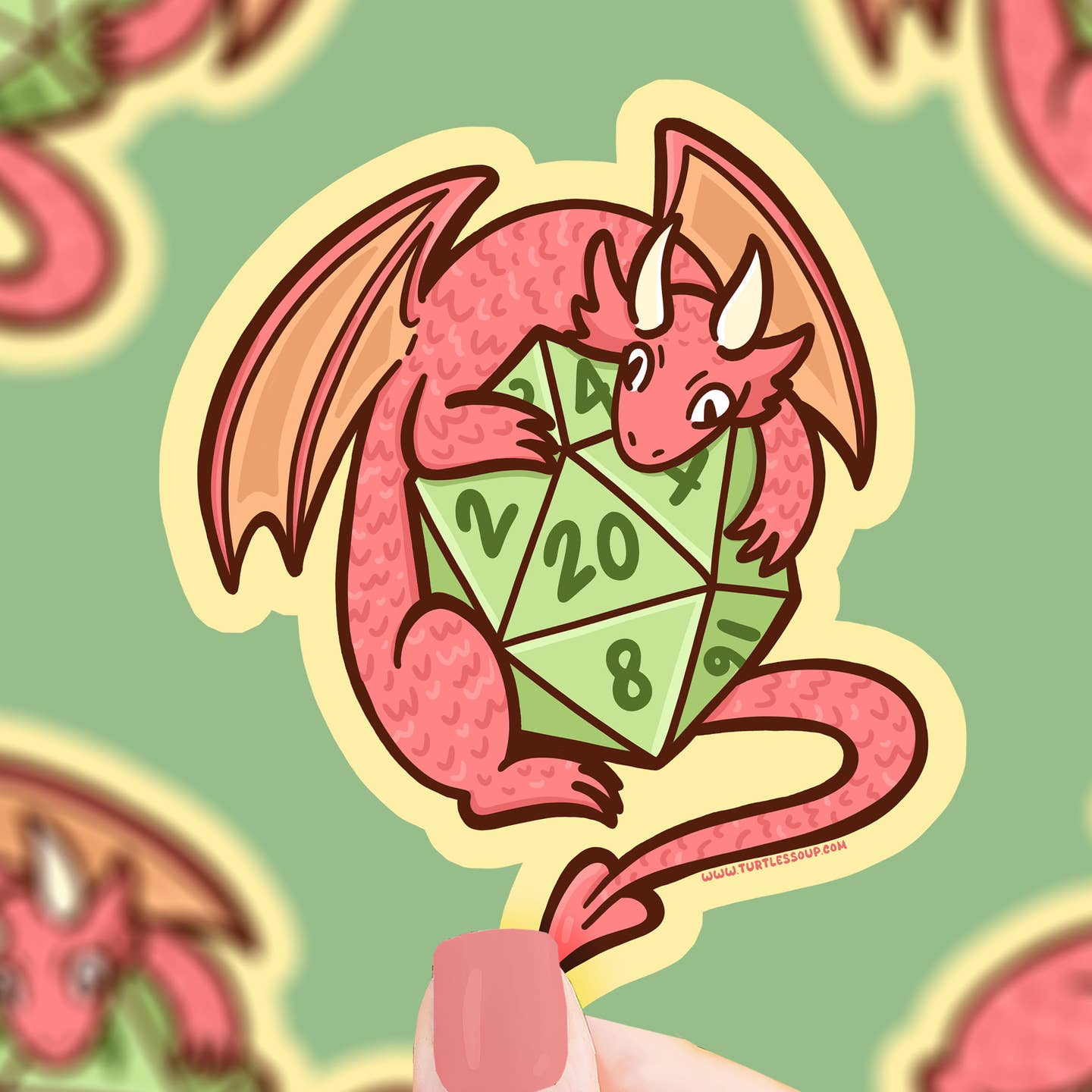 Dragon Gamer Dice Vinyl Sticker