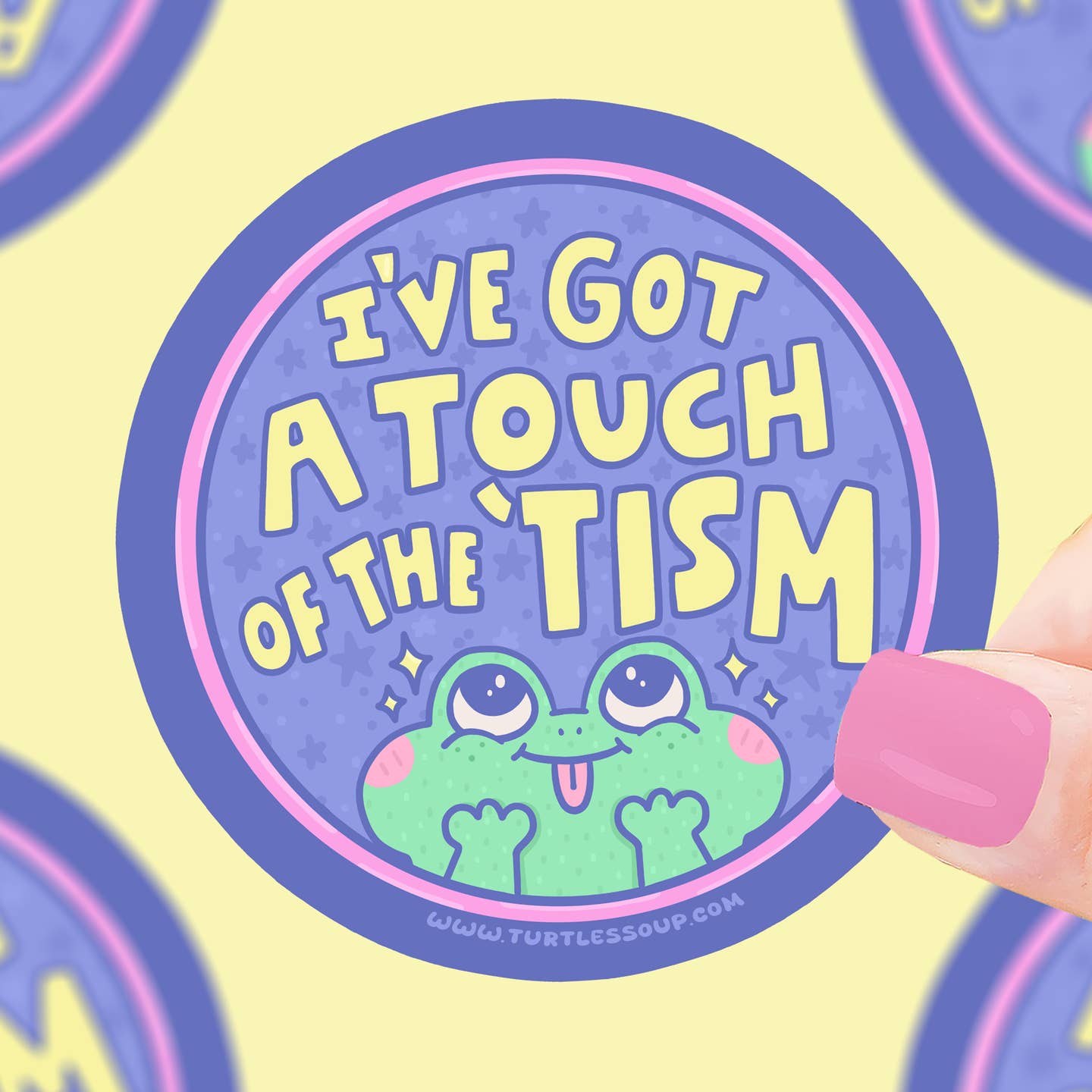 Touch of the ‘Tism Autism Frog Sticker