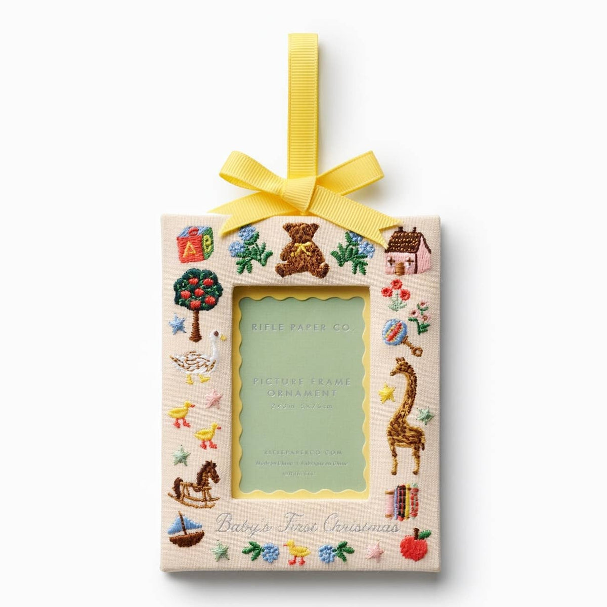 Baby's First Christmas Embroidered Frame Ornament