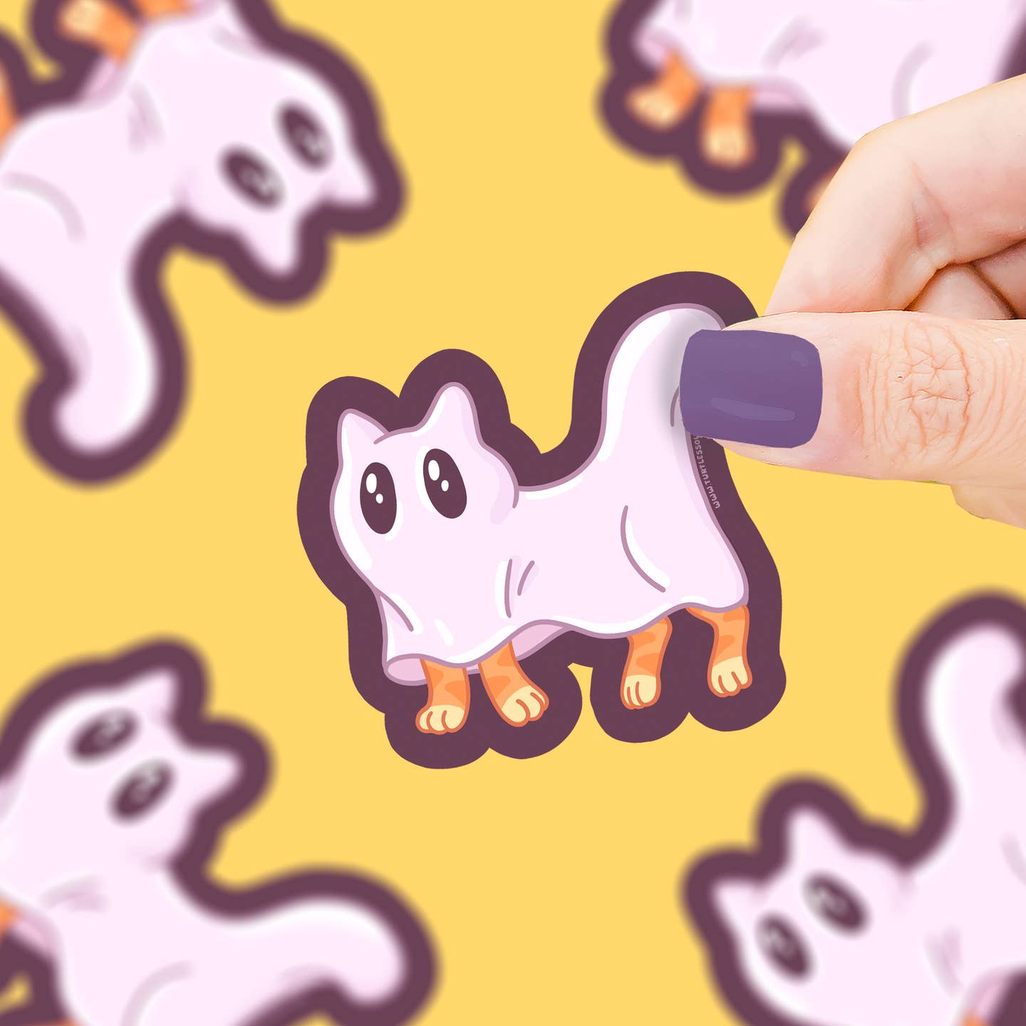 Ghost Kitty Cat Vinyl Sticker