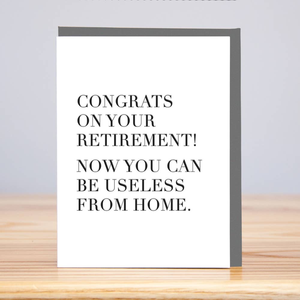Useless From Home Retirement Card