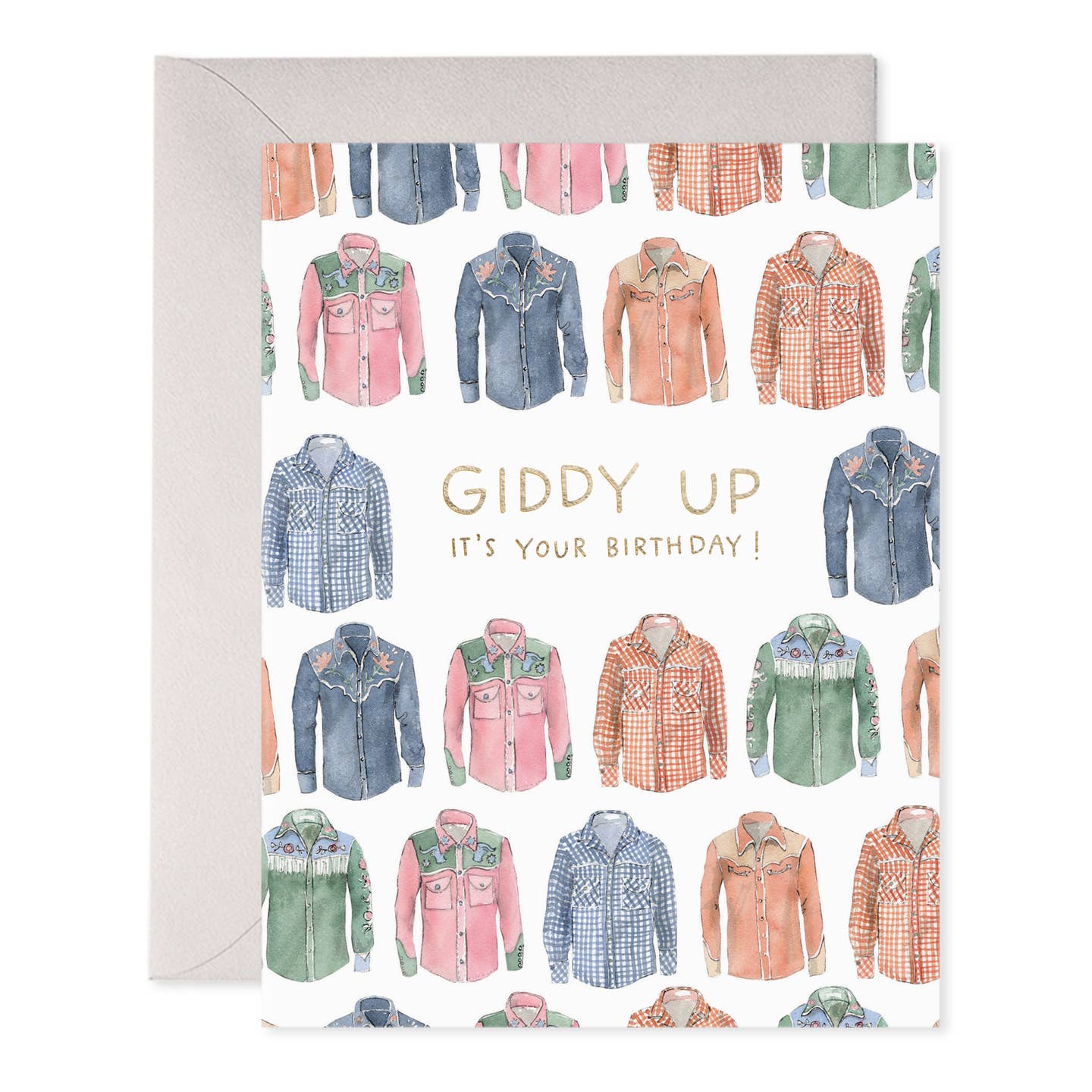 Giddy Up Cowboy Shirts Birthday Card