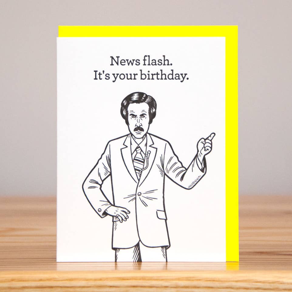 Ron Burgundy Birthday Card
