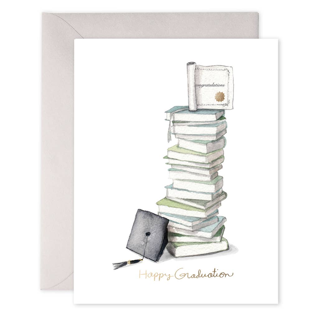 Grad Book Stack Card