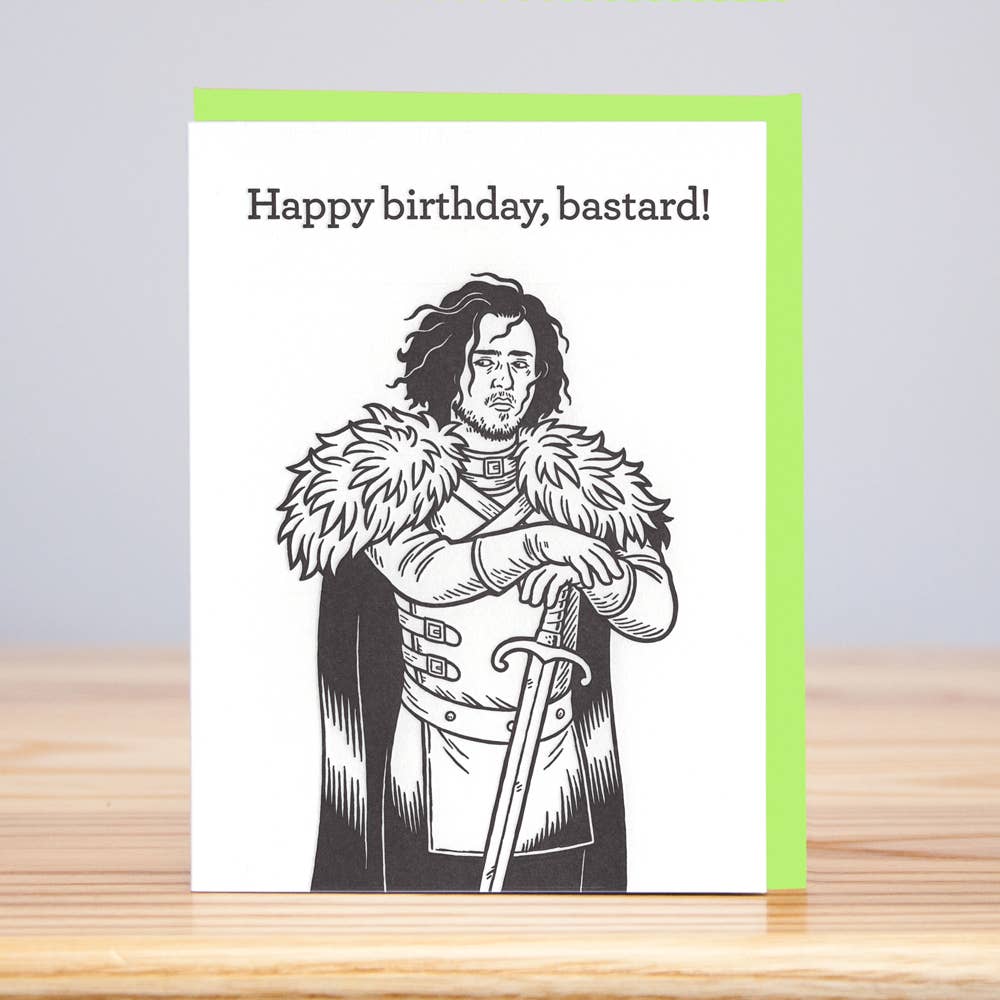 Jon Snow Bastard Birthday Card