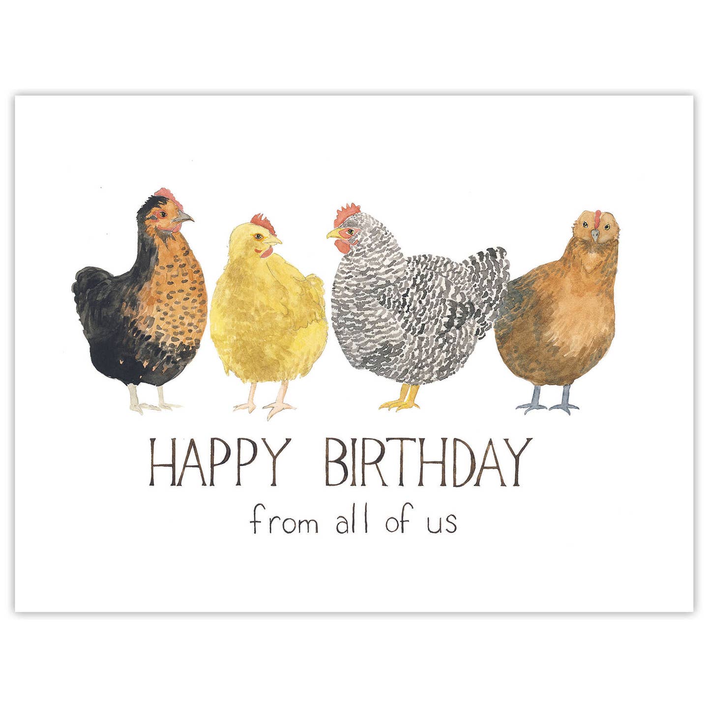 Chickens All of Us Birthday Card