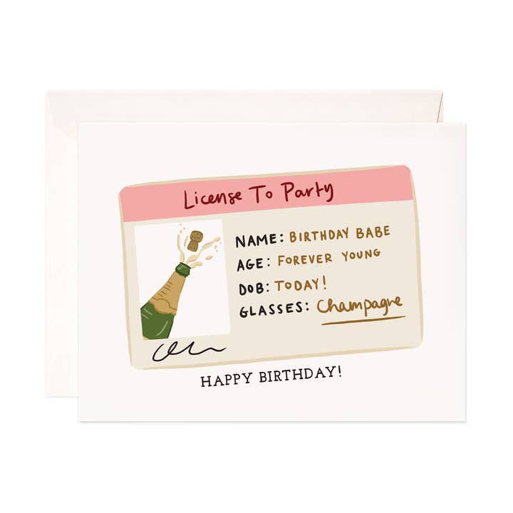 Birthday License to Party Card
