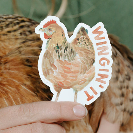Wingin It Chicken Sticker