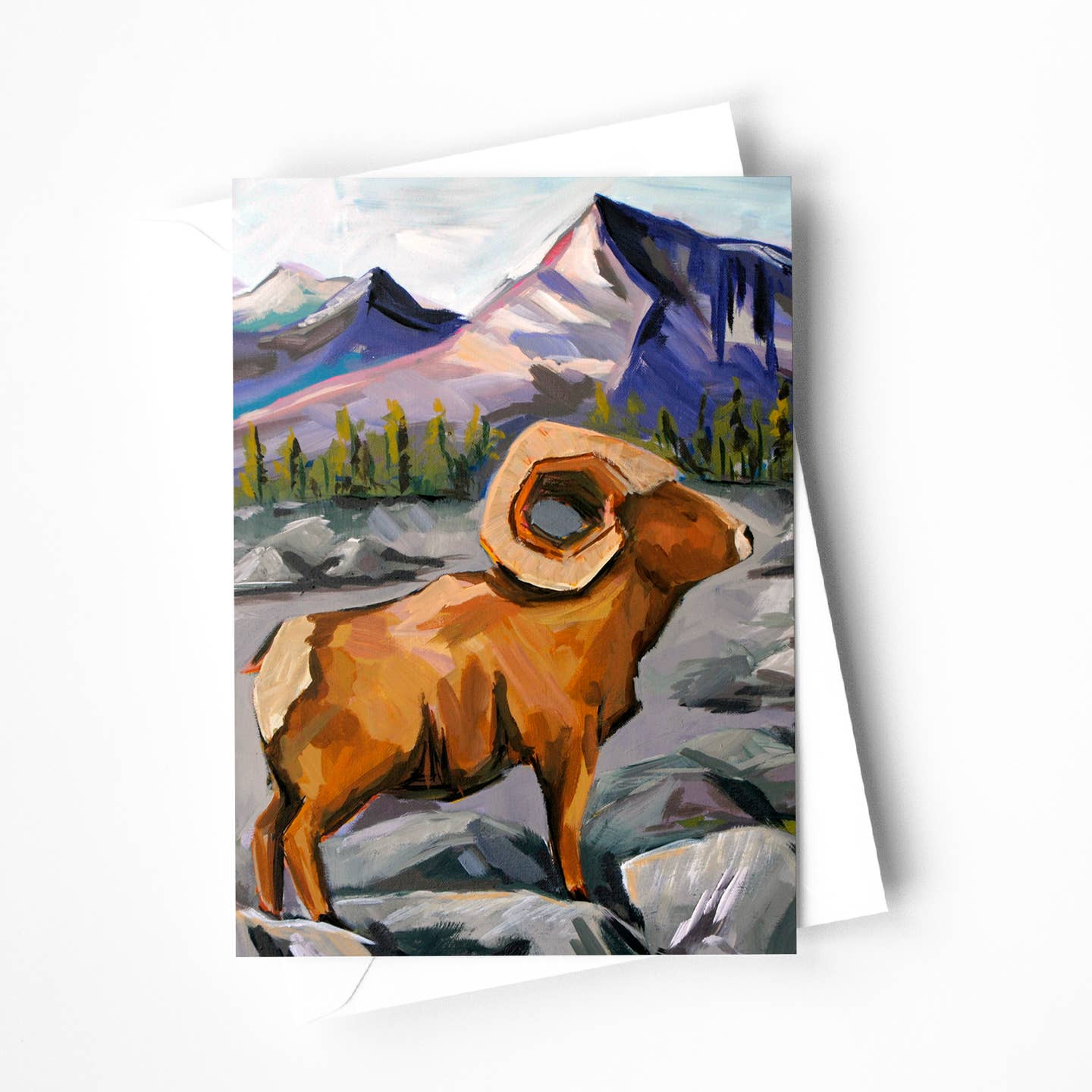 Proud Ram Bighorn Sheep Blank Card