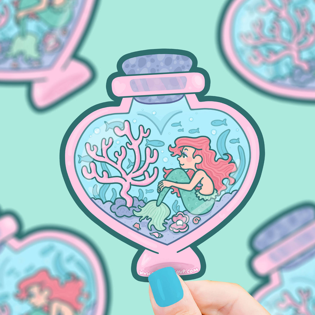 Mermaid in a Jar Vinyl Sticker