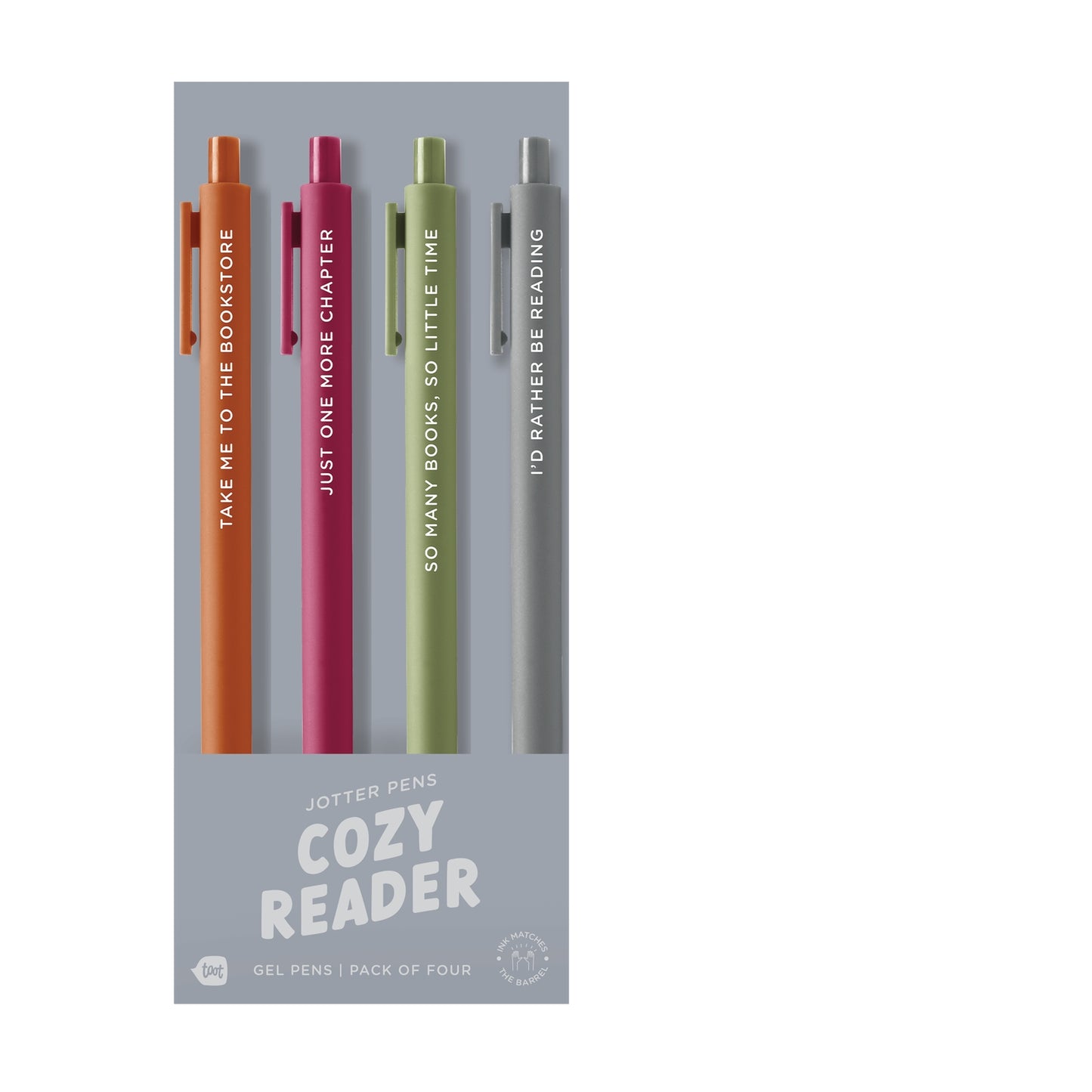 Cozy Reader Jotter Click Pen - 4 pack
