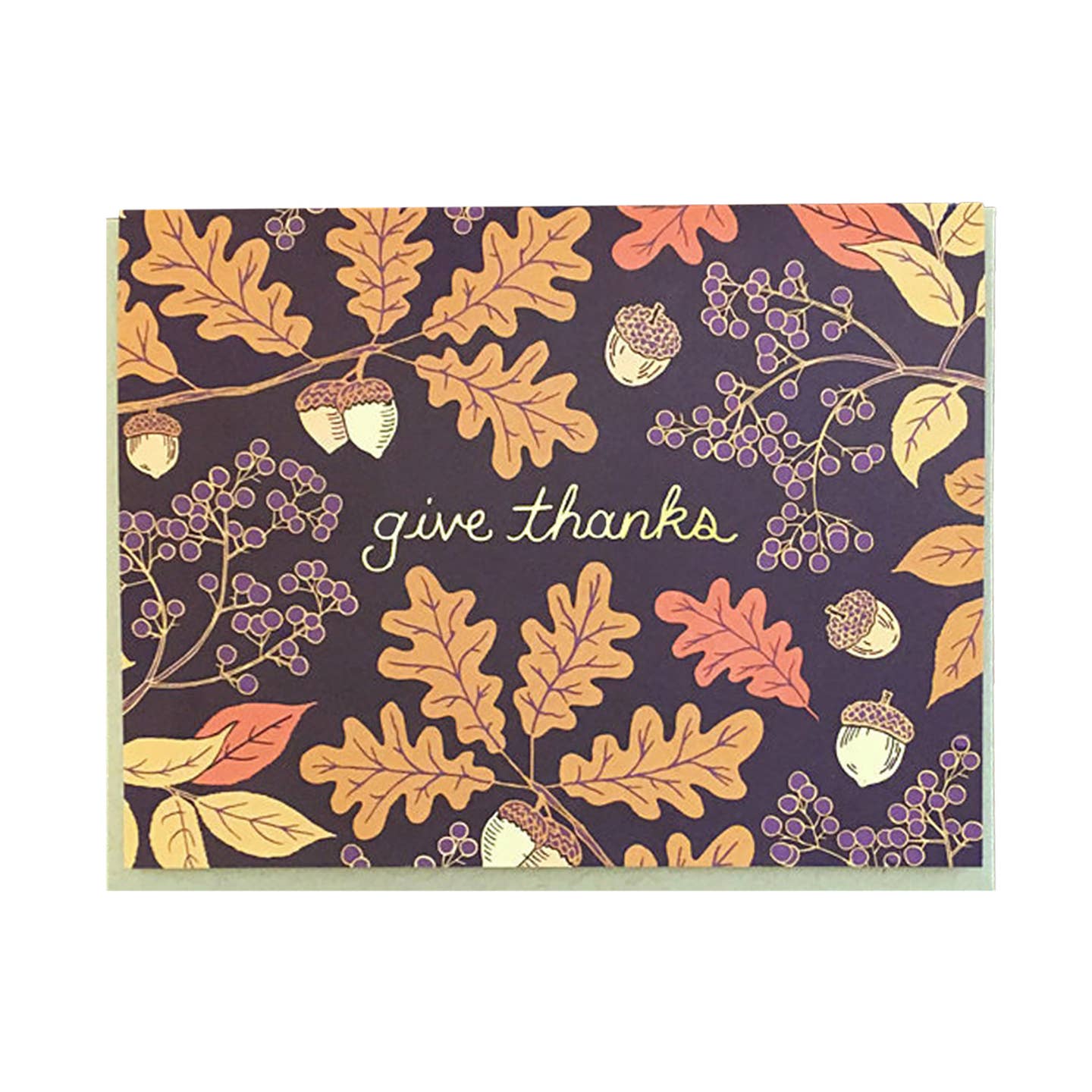 Give Thanks Fall Acorn Card