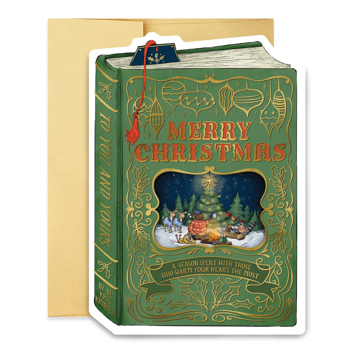 Christmas Book Cover Diecut Card