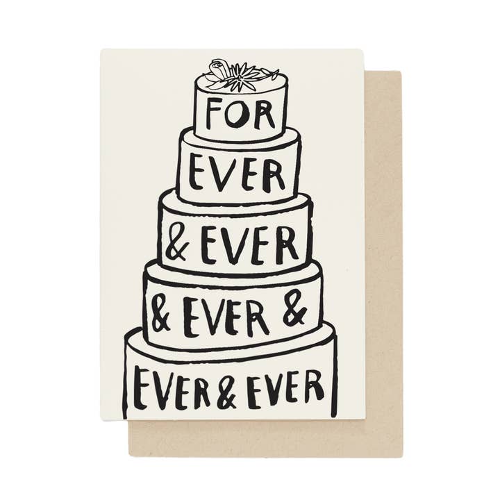 For Ever Wedding Cake Card