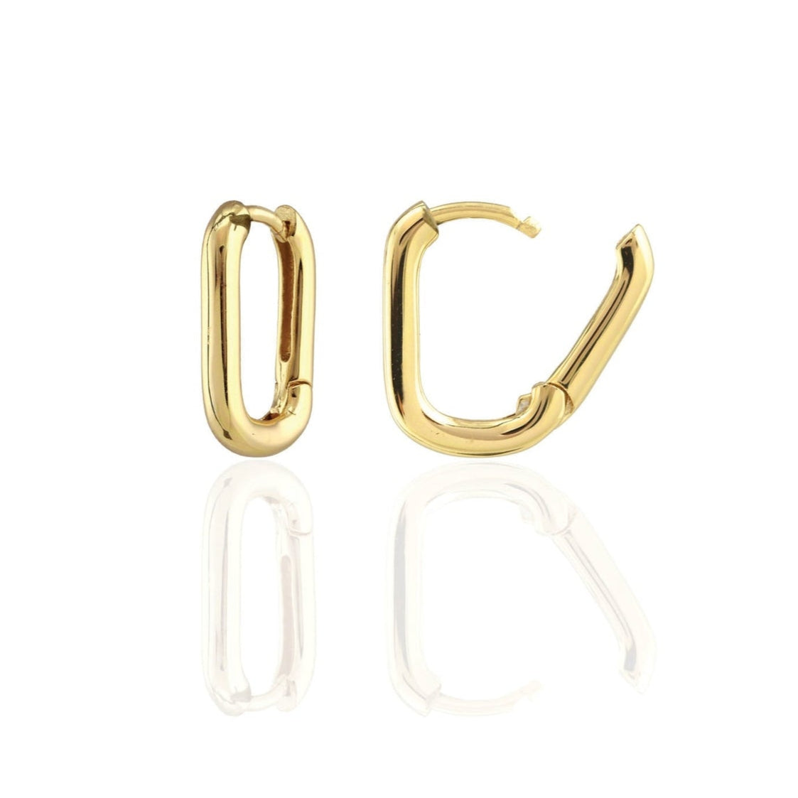 Oval Huggie Hoop Earrings