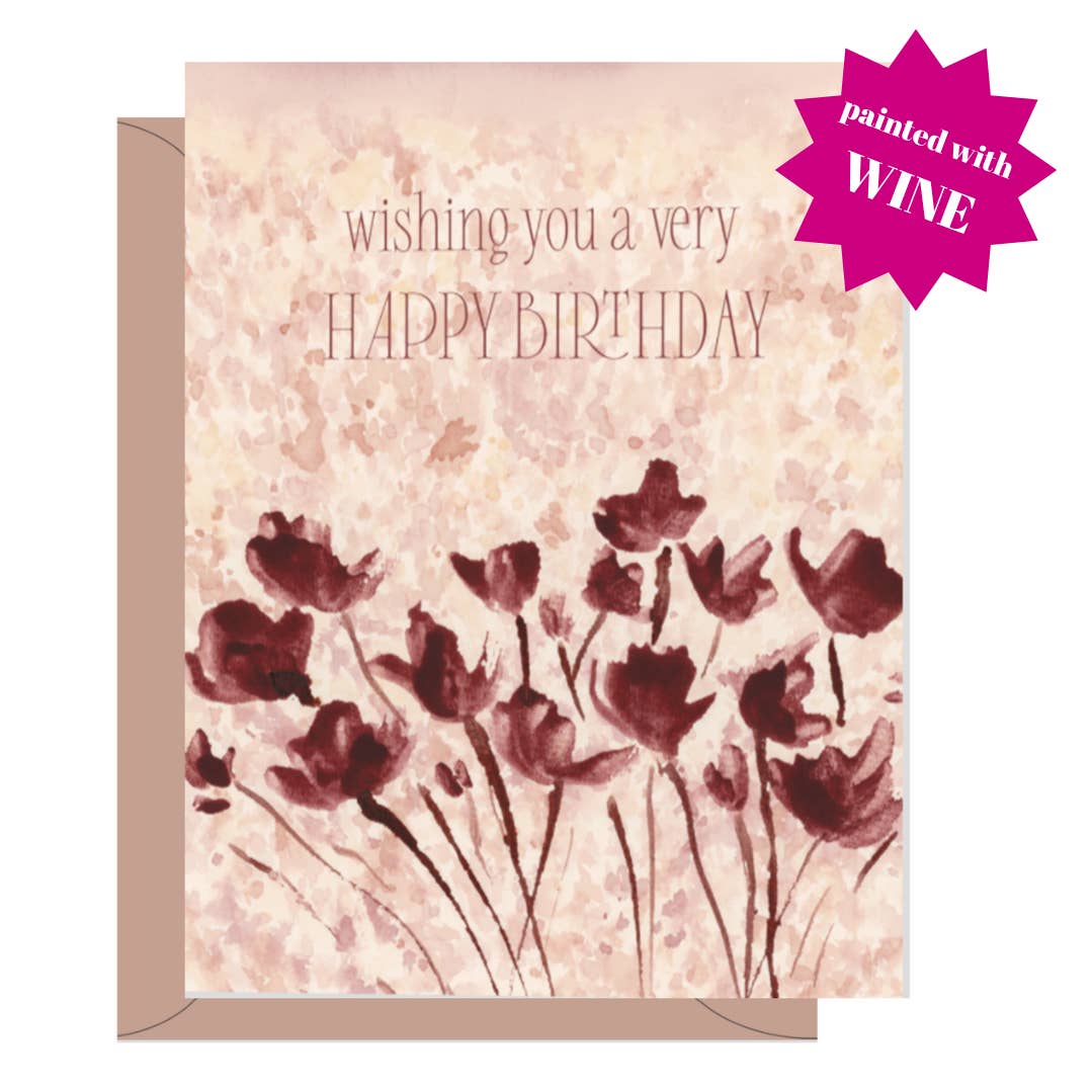 Wishing You a Very Happy Birthday Wine Card