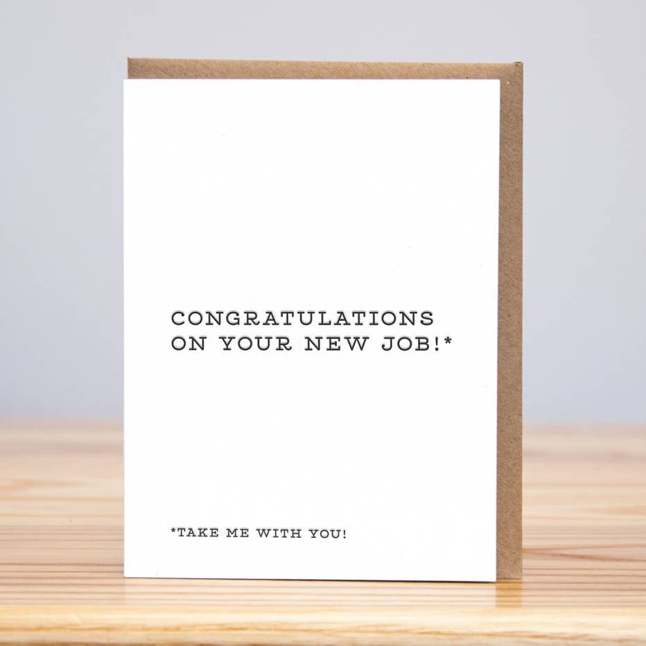 Take Me With You Congrats Job Card