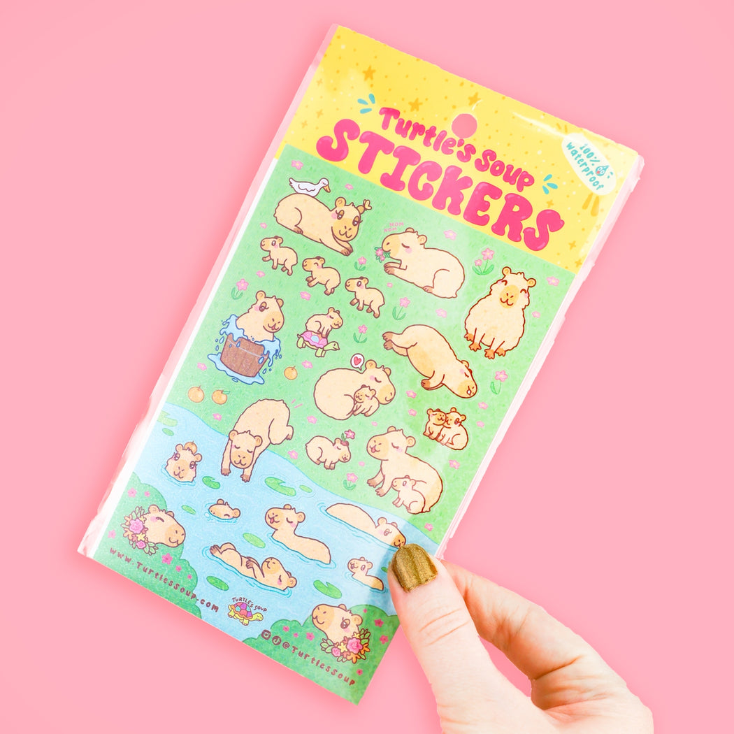 Capybara Capy Time Sticker Sheet