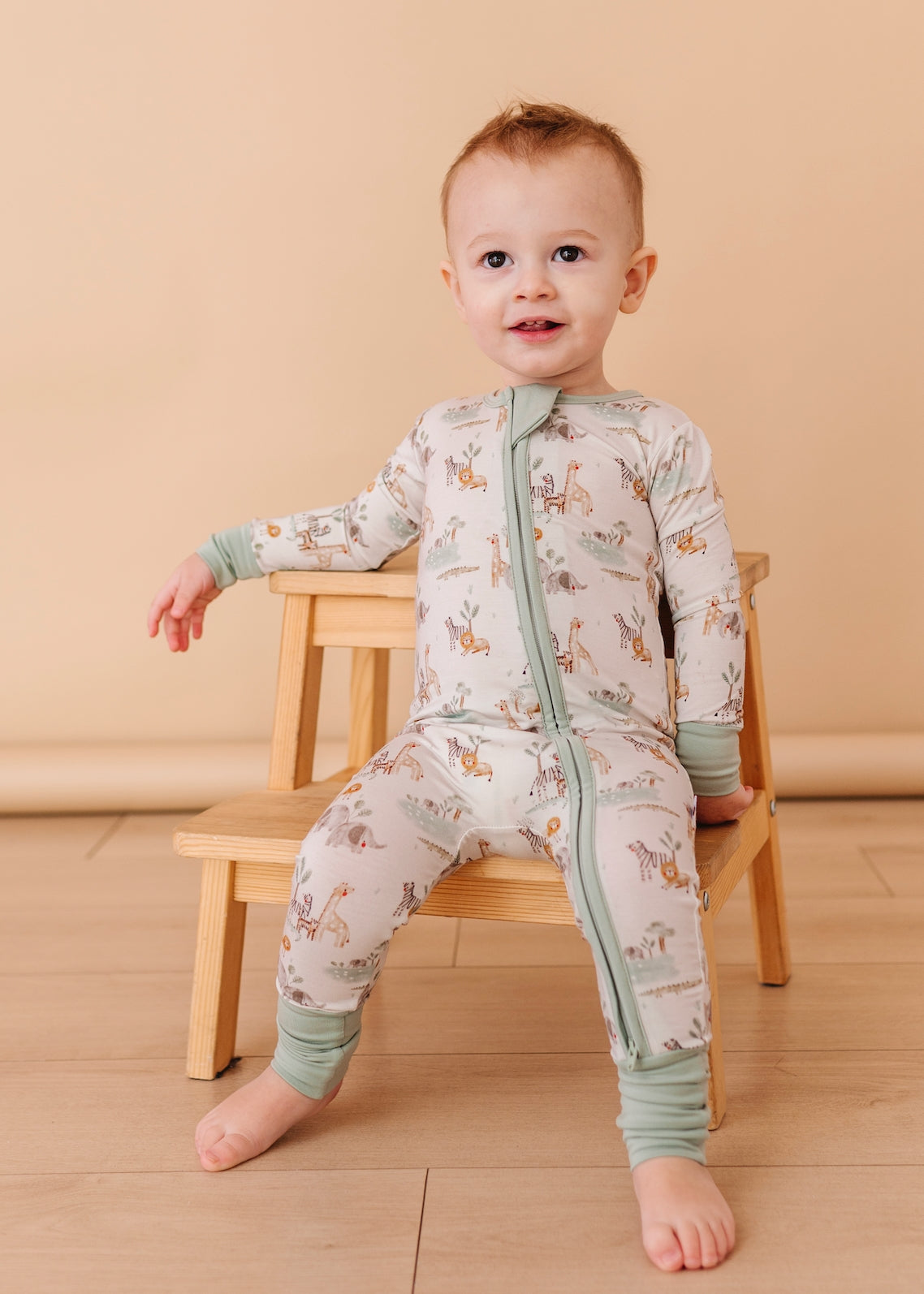 Soft Savannah Bamboo Baby Zip Romper