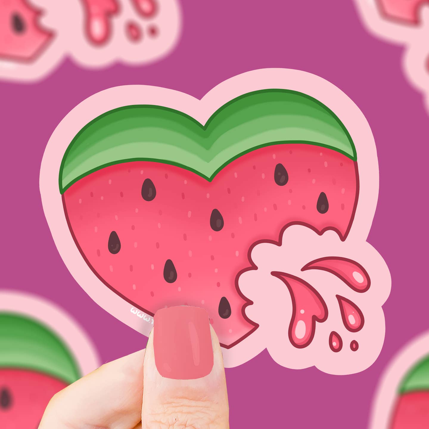 Watermelon Heart Vinyl Sticker