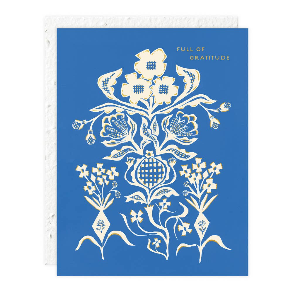 Blue Flower Full of Gratitude Card