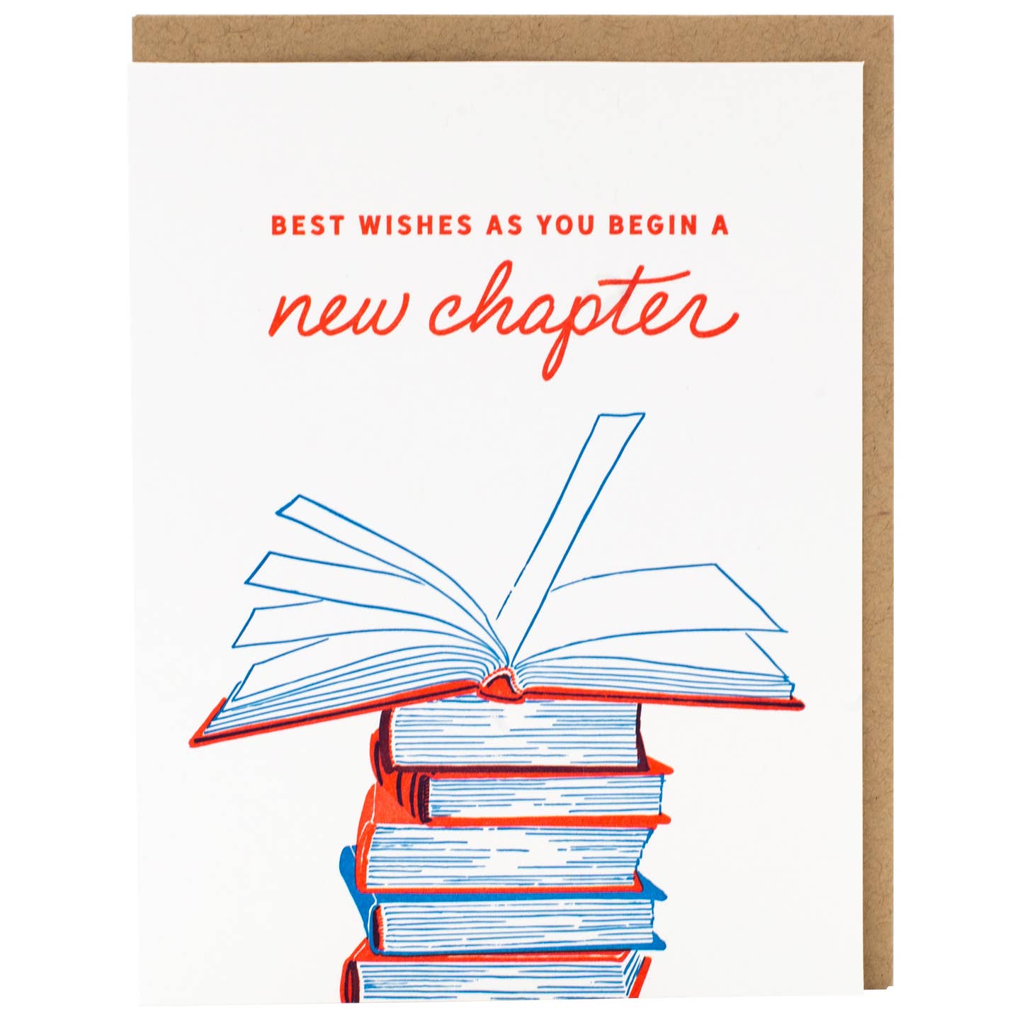 Stack of Books Wishes as You Begin New Chapter Card