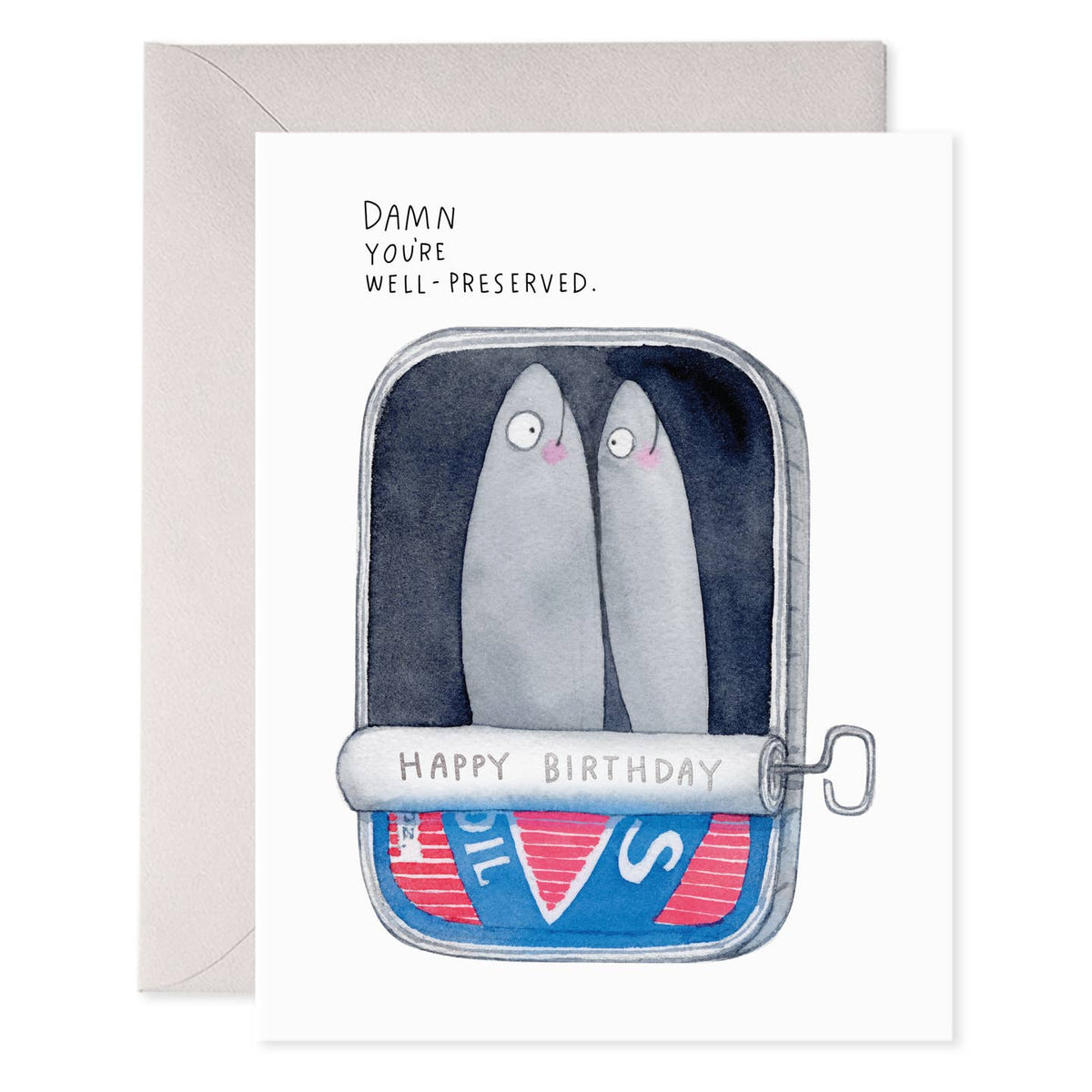 Well Preserved Sardines Birthday Card