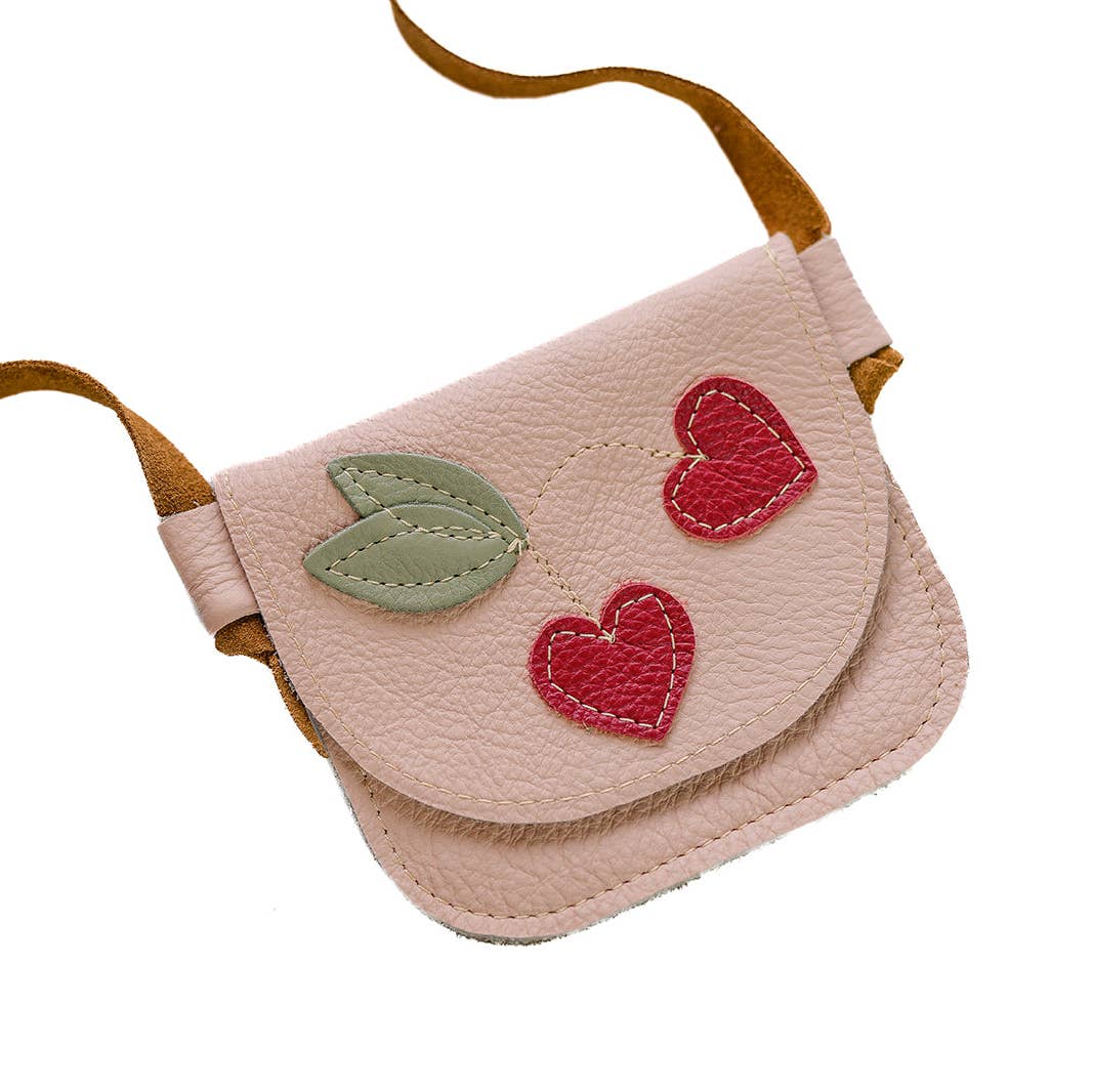 Cherry Heart Leather Toddler Purse