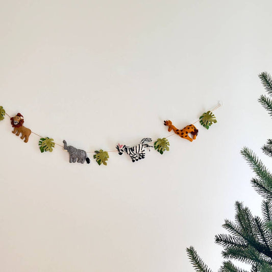 Felt Safari Animals Garland Banner