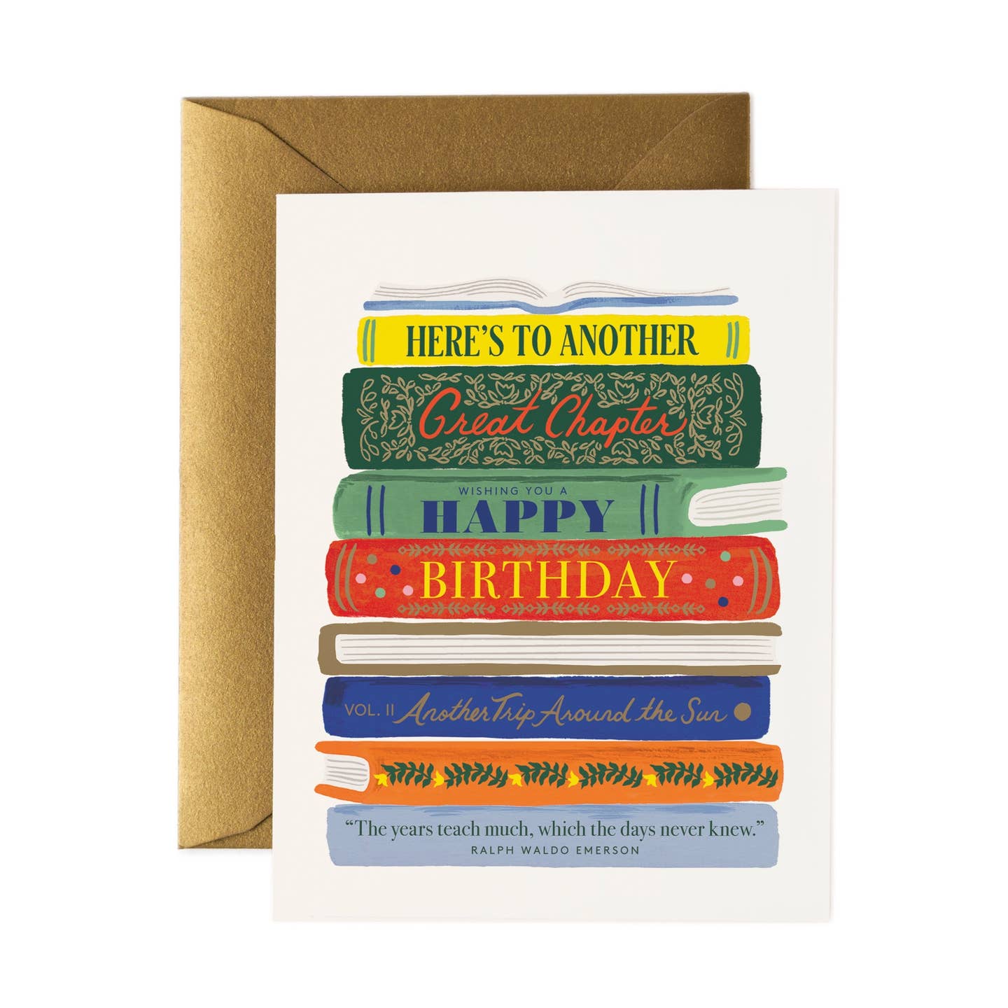 Book Stack Birthday Card