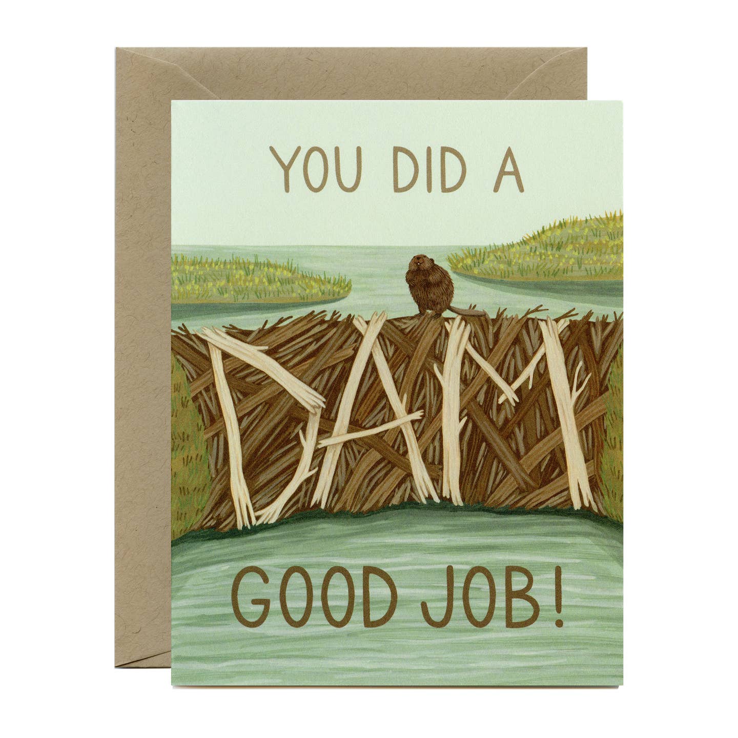 Beaver You Did a Dam Good Job Card