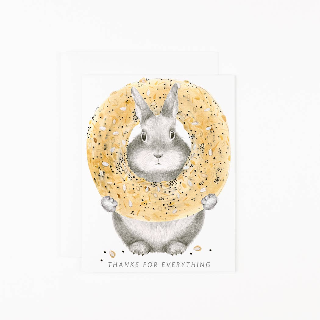 Thanks Everything Bagel Bunny Card