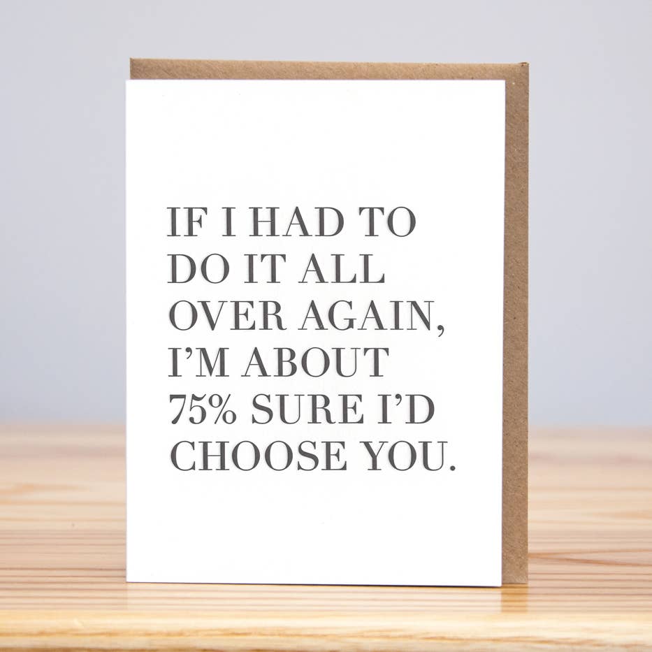 75% Sure Anniversary Card