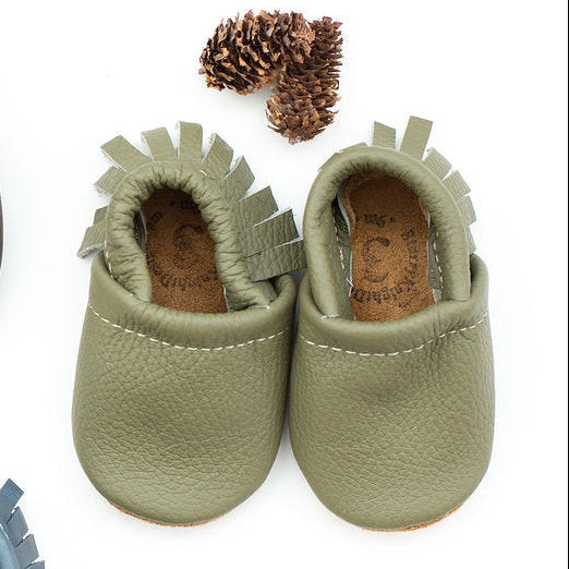 Lichen Leather Moccasins