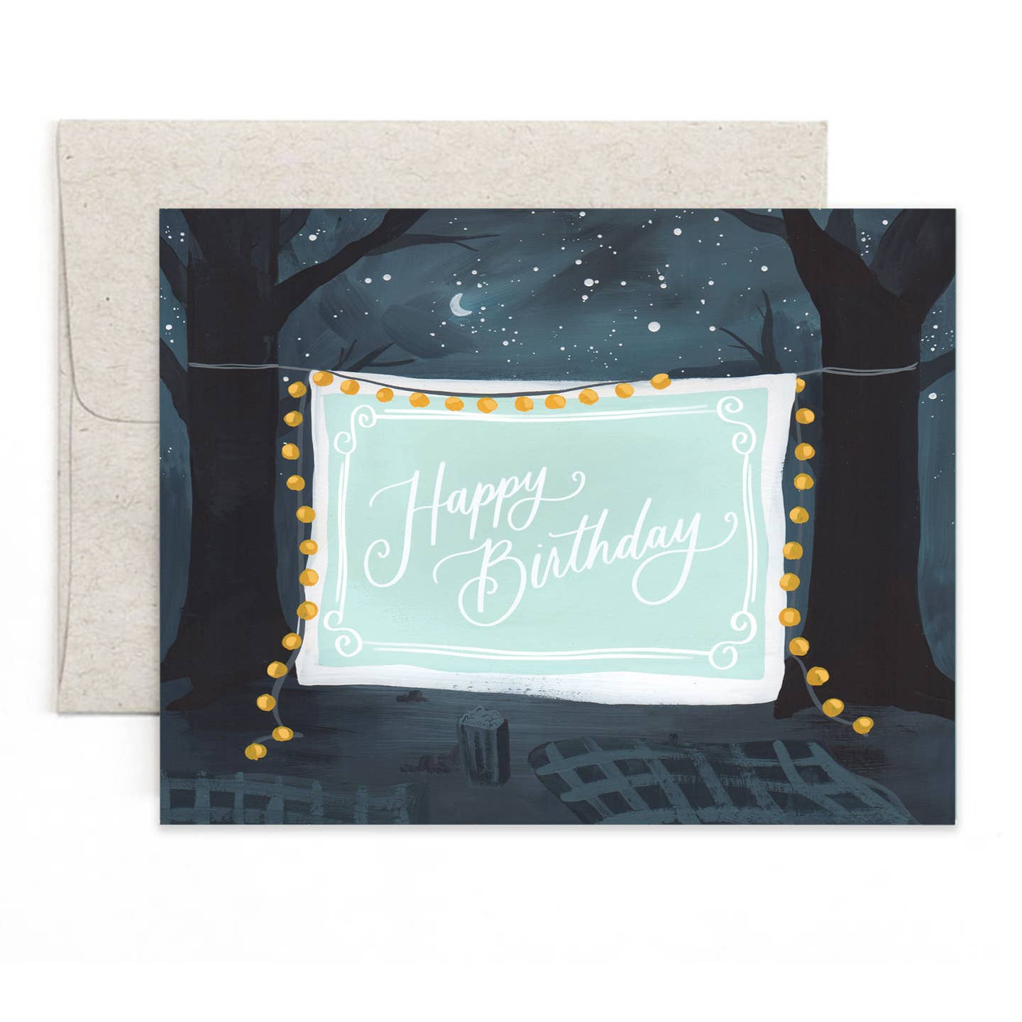 Movie Under Stars Birthday Card