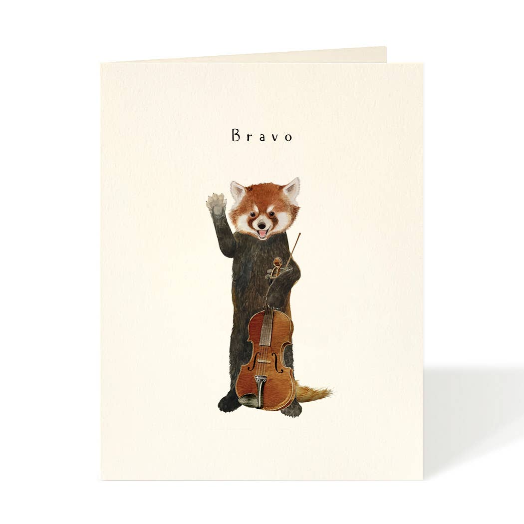 Bravo Red Panda Violin Card