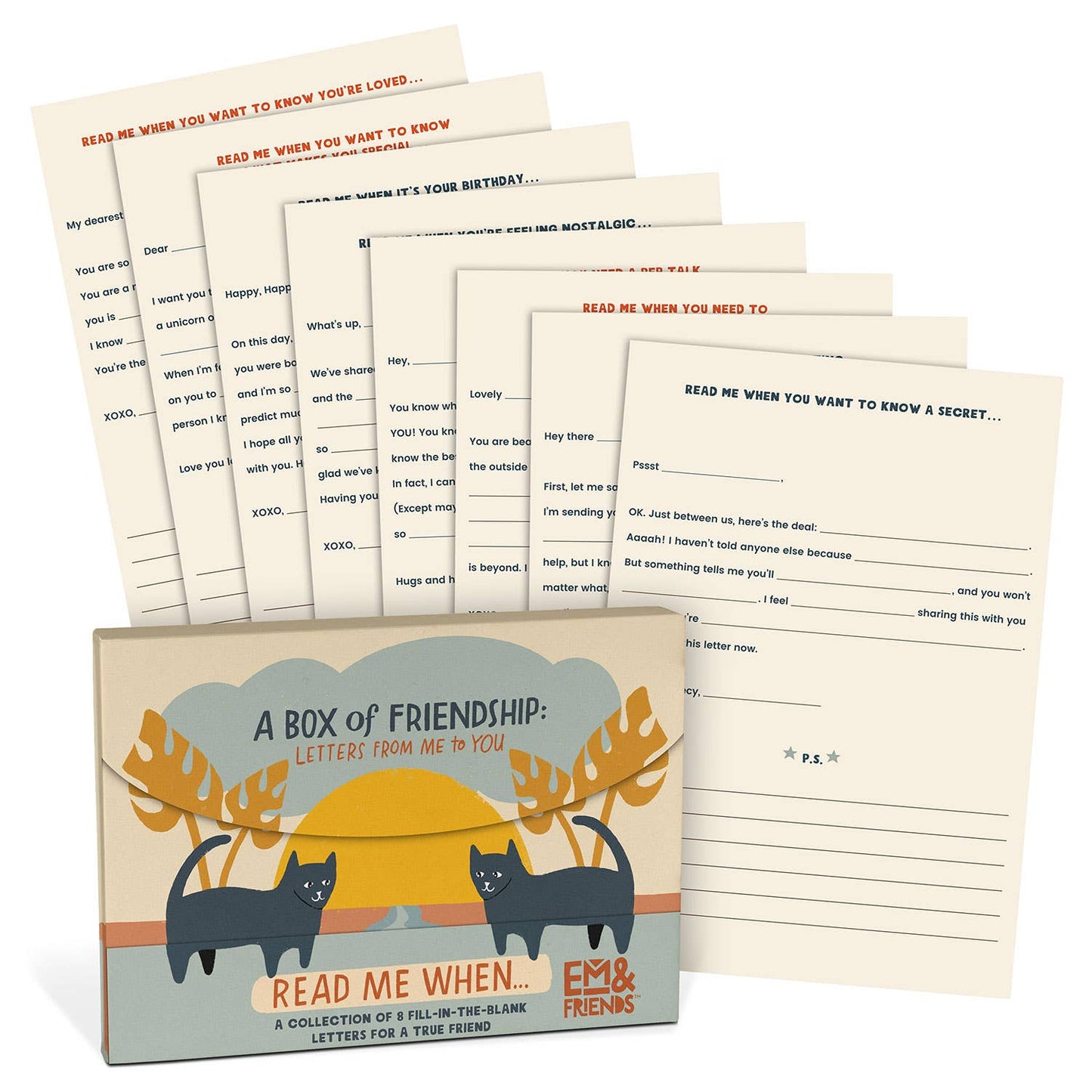 Friendship Fill in the Blank Read Me When Letters