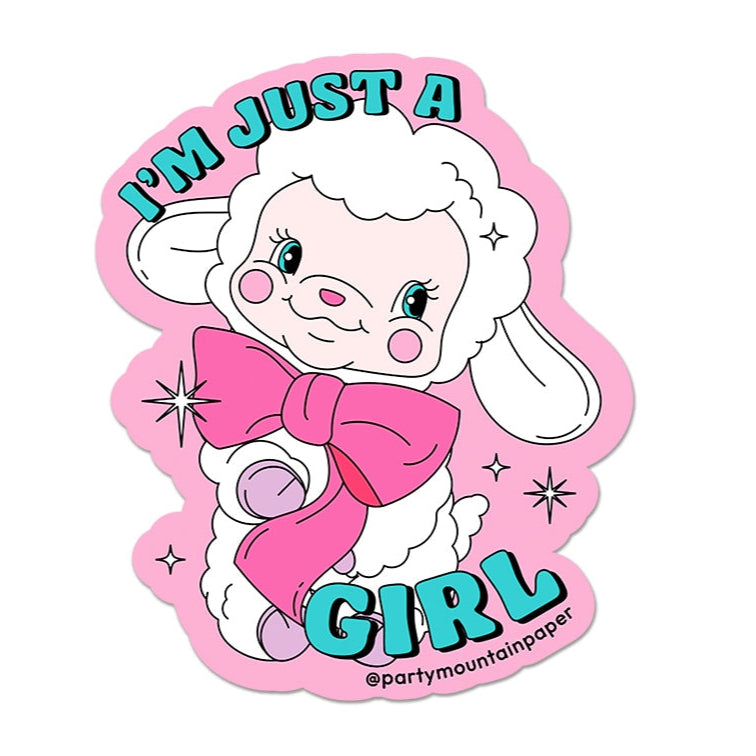 Lamb Sheep Im Just A Girl Sticker