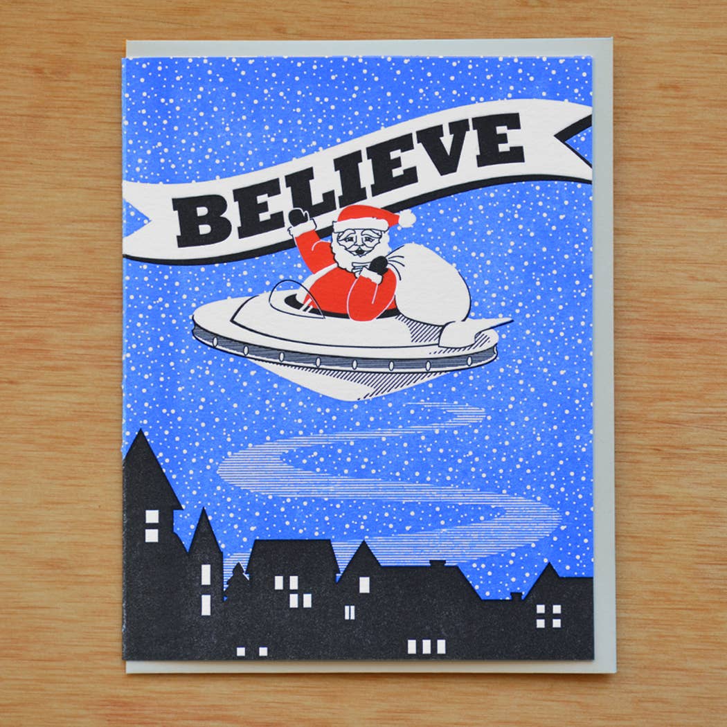 Believe Santa UFO Card