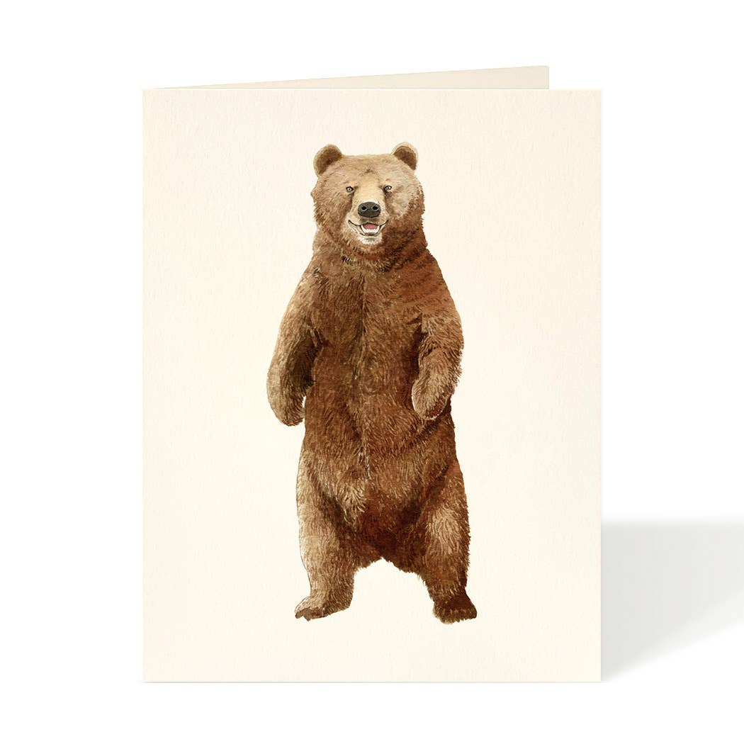 Standing Brown Bear Blank Card