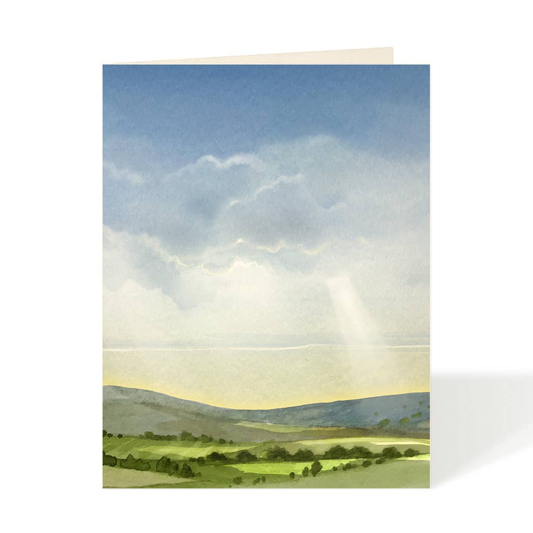 Rays of Light Rolling Hills Blank Card