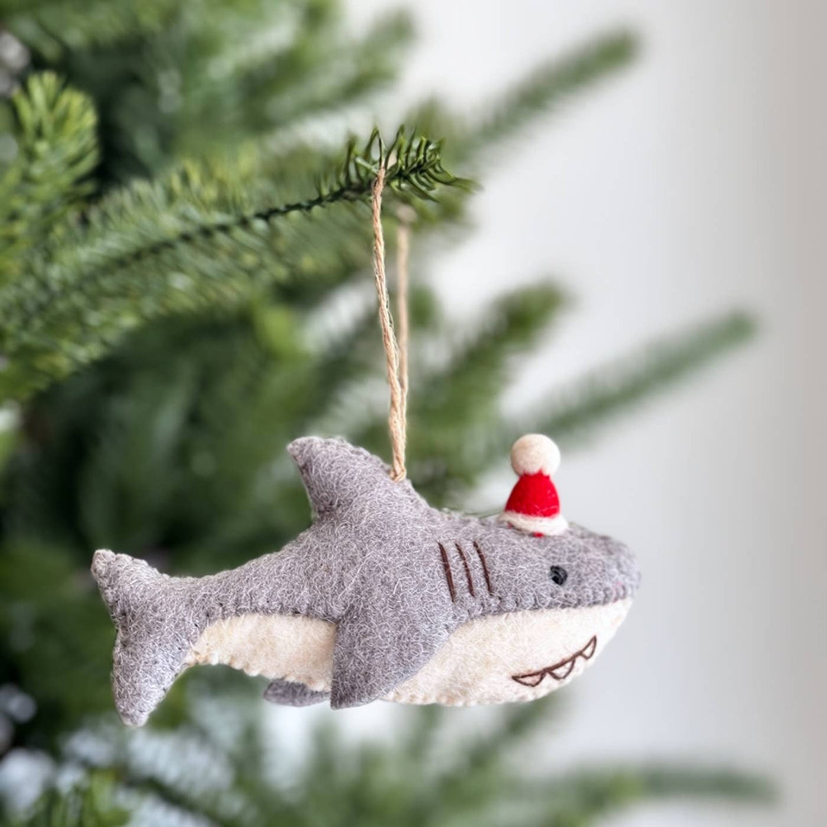 Felt Christmas Shark Ornament