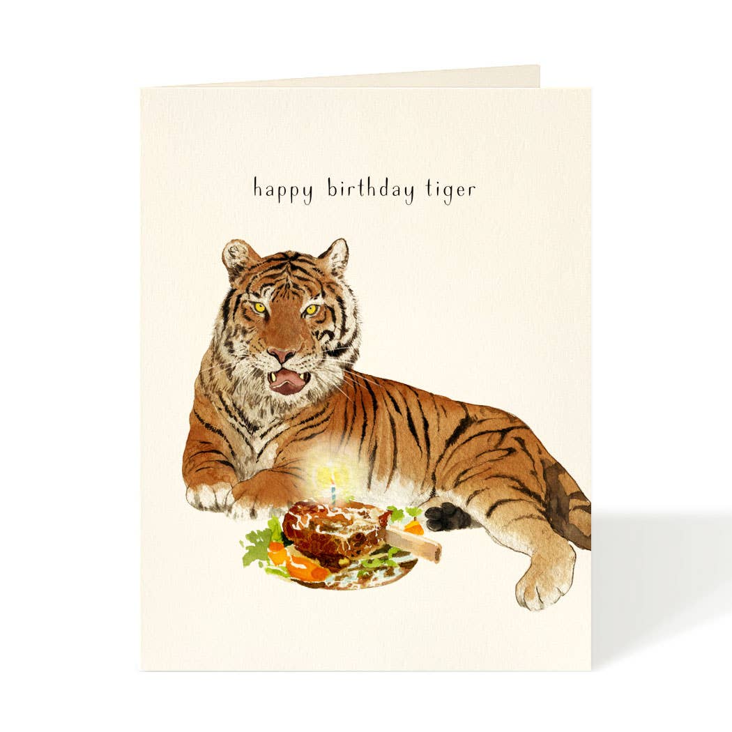 Tiger Steak Happy Birthday Card