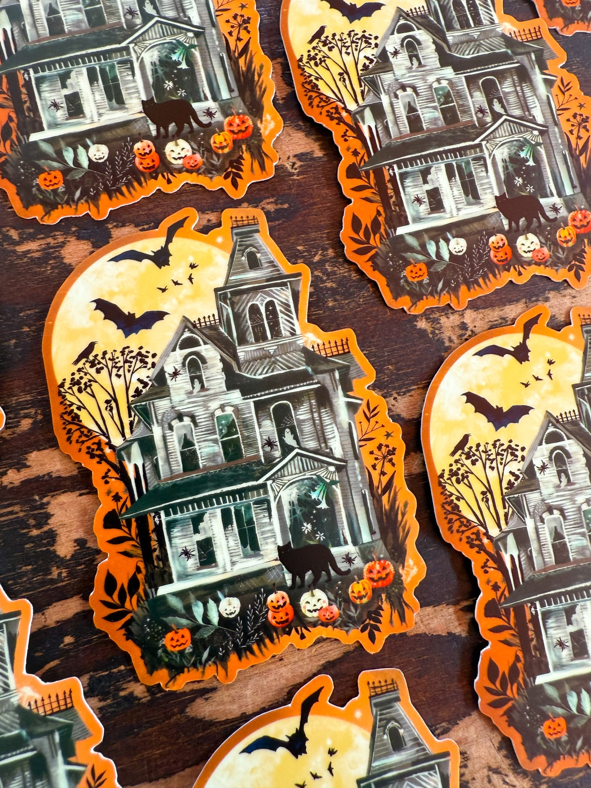 Haunted House Glow in the Dark Vinyl Sticker