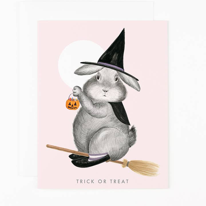 Bunny Witch Trick Treat Card