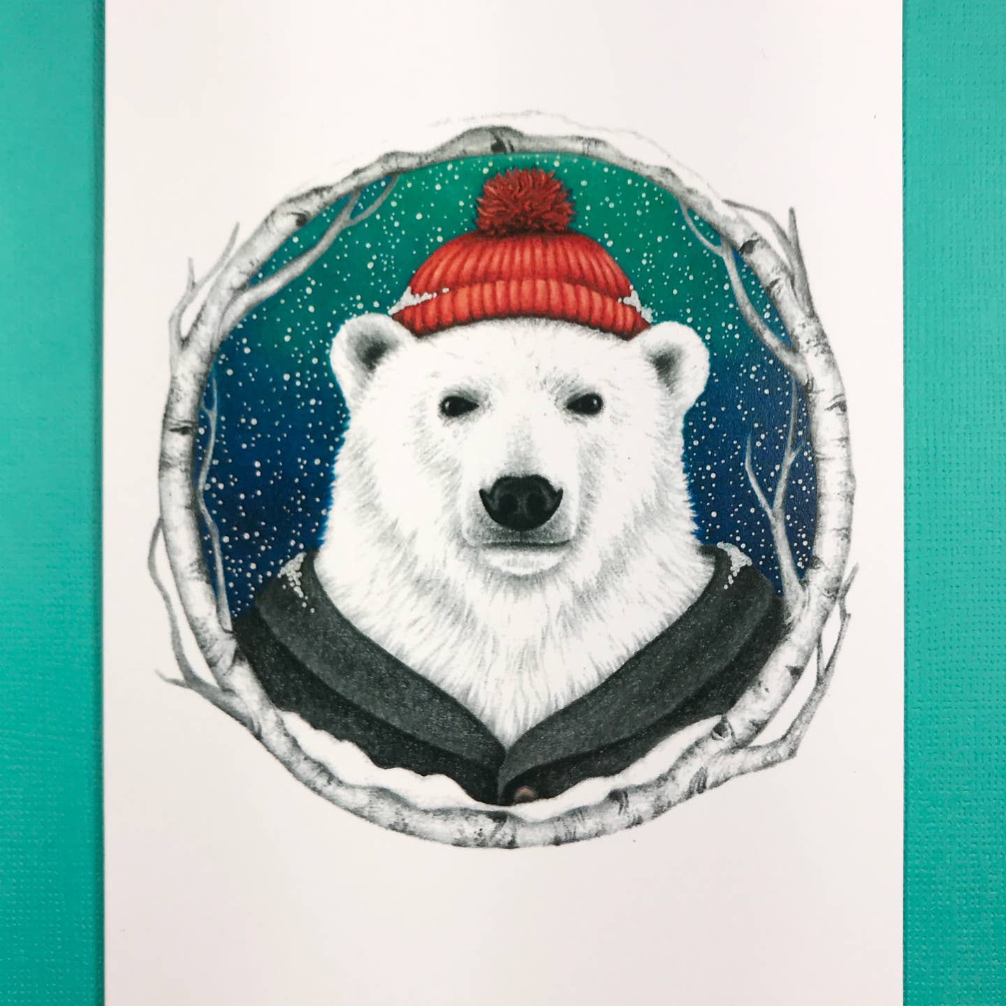Polar Bear Beanie Card
