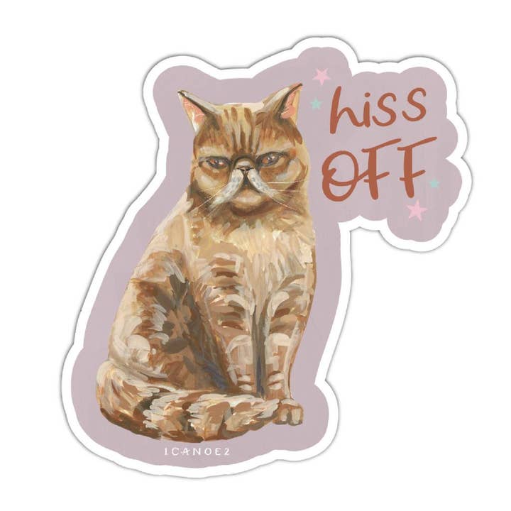 Hiss Off Cat Sticker