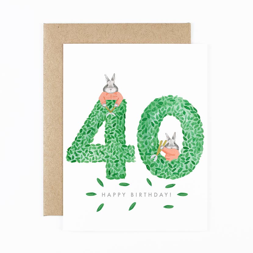 40 Happy Birthday Topiary Card